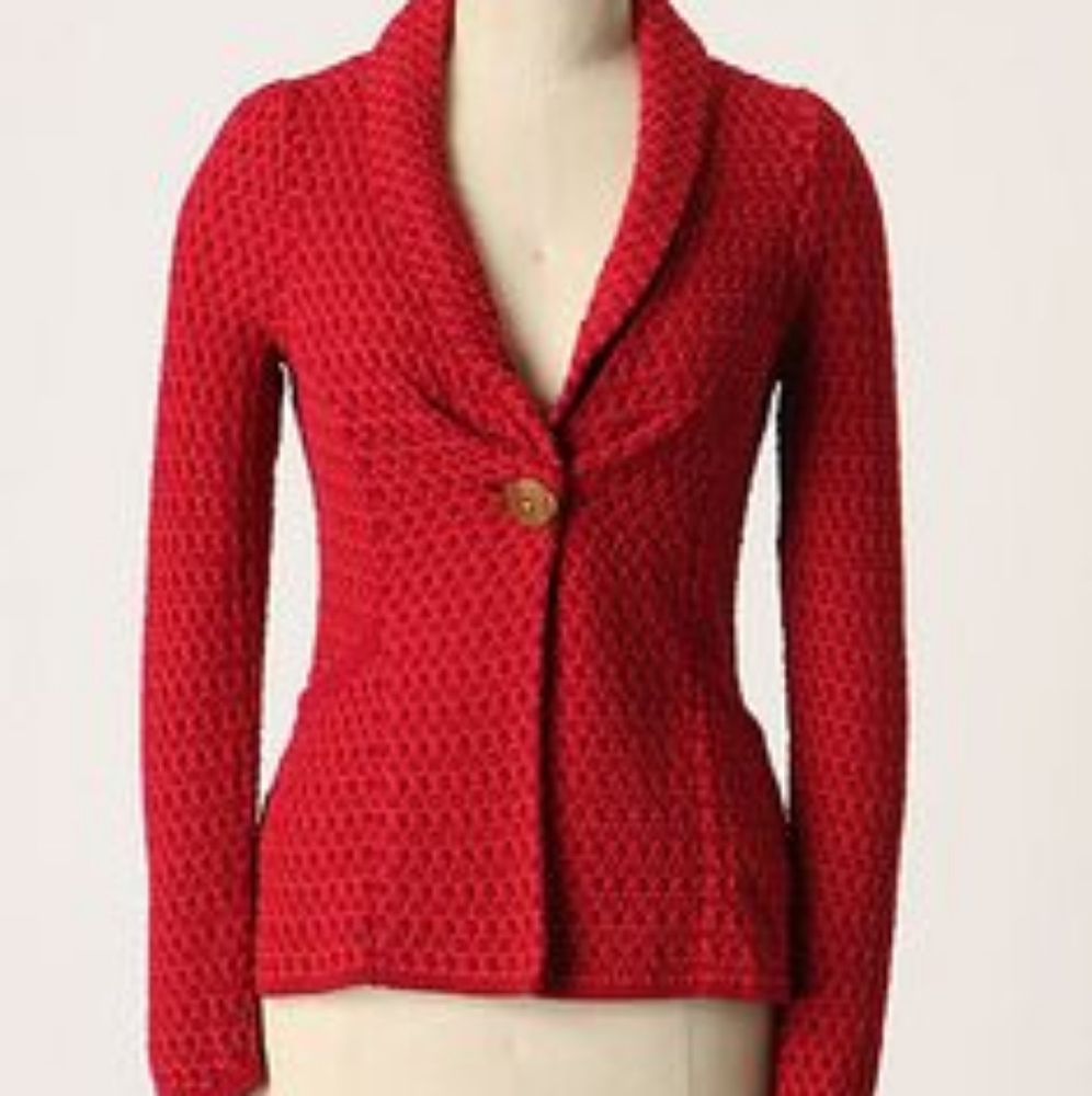 Red Charlie and Robin cardigan